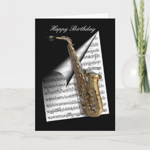 Carte Fiche saxophone et musique
