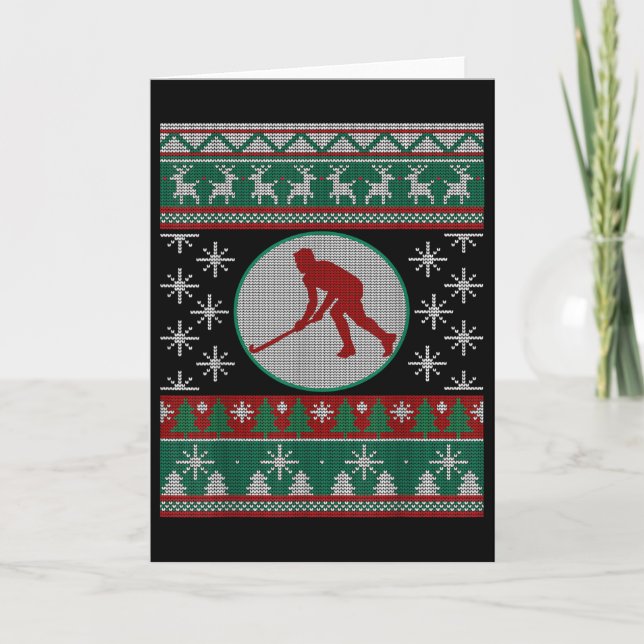 Carte Field Hockey Ugly Christmas Gift Idea Field Hockey (Devant)