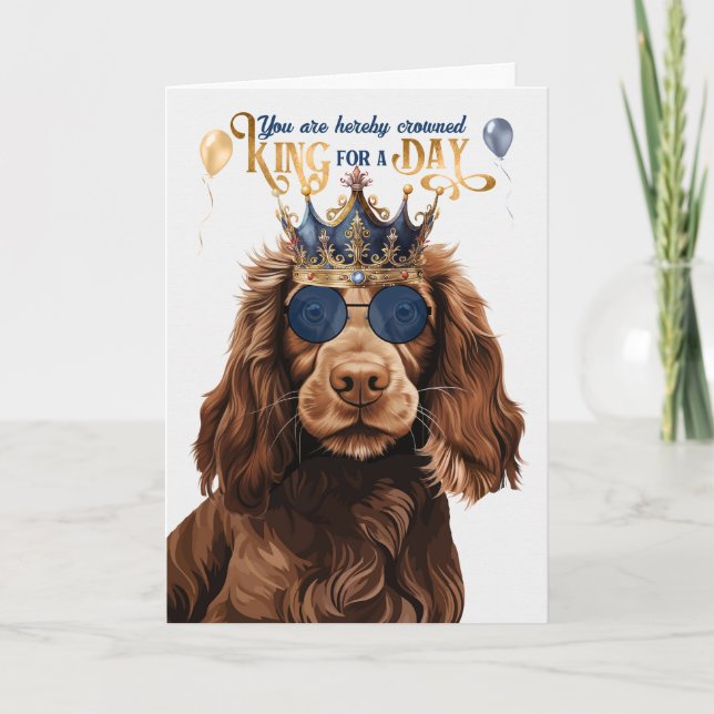 Carte Field Spaniel Chien King Funny Anniversaire (Devant)