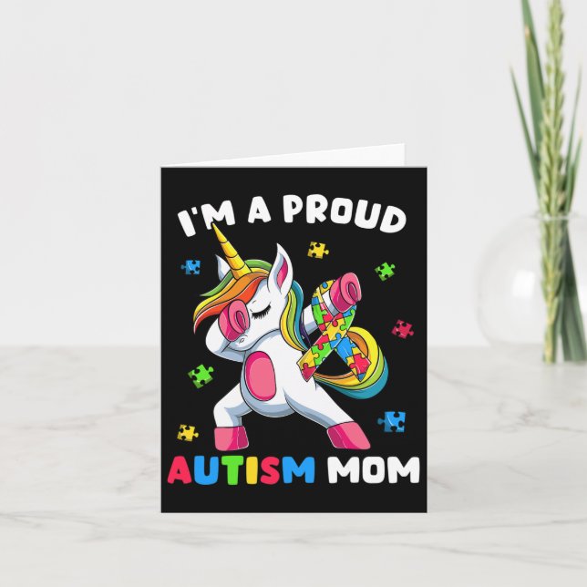 Carte Fier Autisme Maman Danse Dab (Devant)