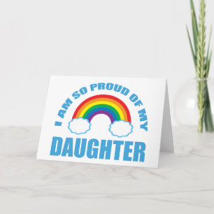 Carte Fier de ma fille Gay pride arc-en-ciel Parent