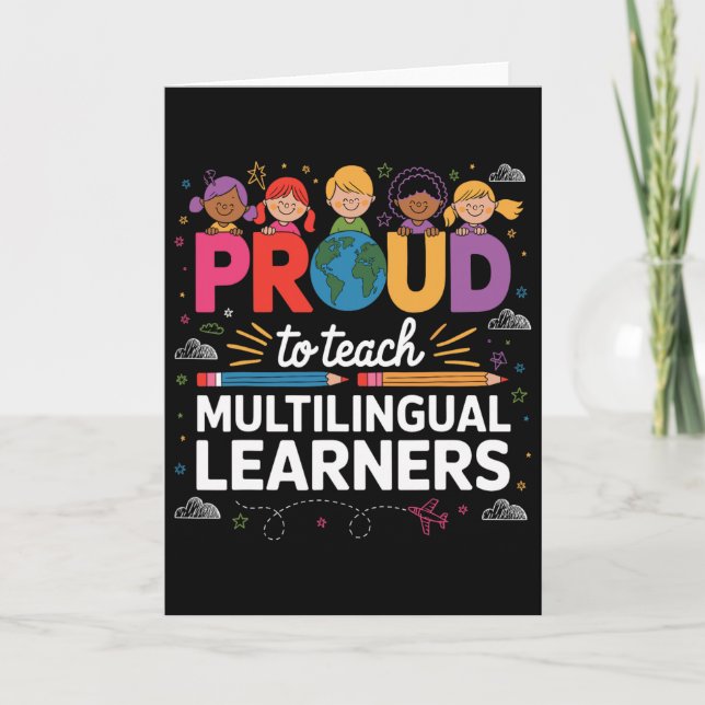 Carte Fier d'enseigner aux apprenants multilingues Fier  (Devant)