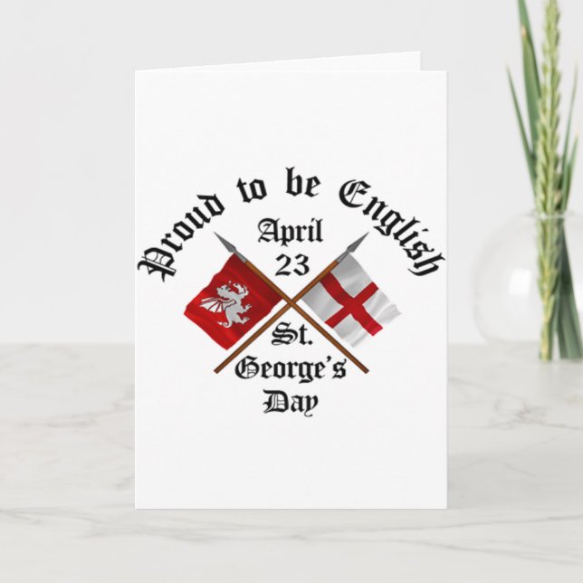 Carte Fier d'être Anglais Saint Georges Day. (Devant)