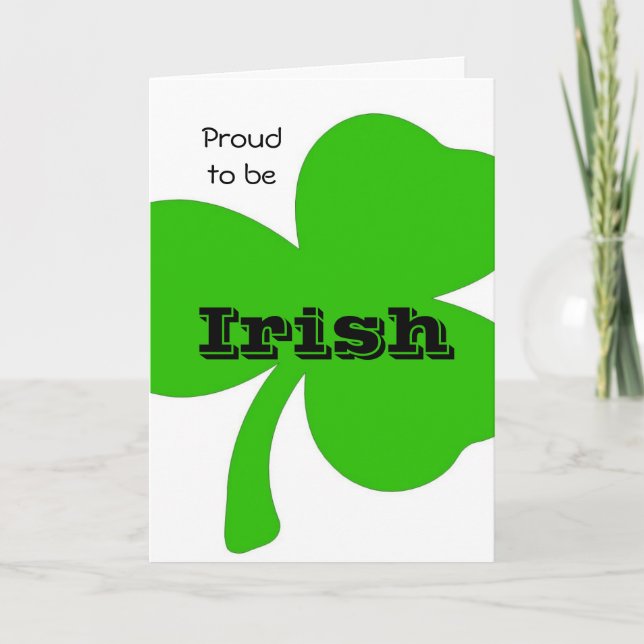 Carte Fier d'être Irish Card. (Devant)