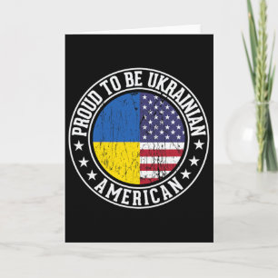 Carte Fier d'être Ukrainien Couleurs du drapeau américai