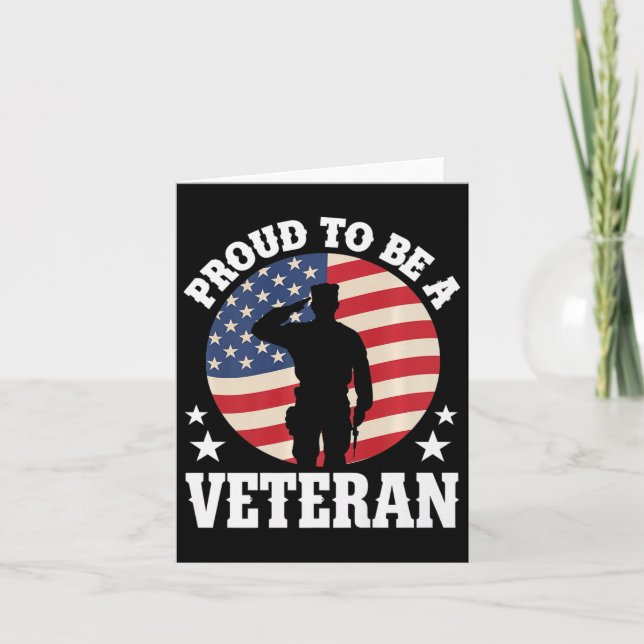 Carte Fier d'être un vétéran Usa Vétéran Militaire Honne (Devant)