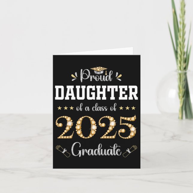 Carte Fier Fille D'Un Cl De 2025 Diplômé (Devant)