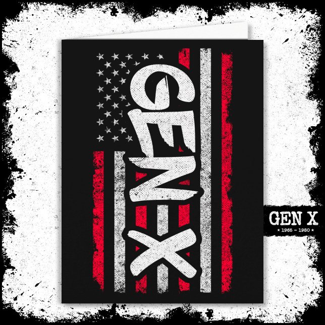 Carte Fier Gen Xer Génération X American Flag Gen X (Créateur téléchargé)