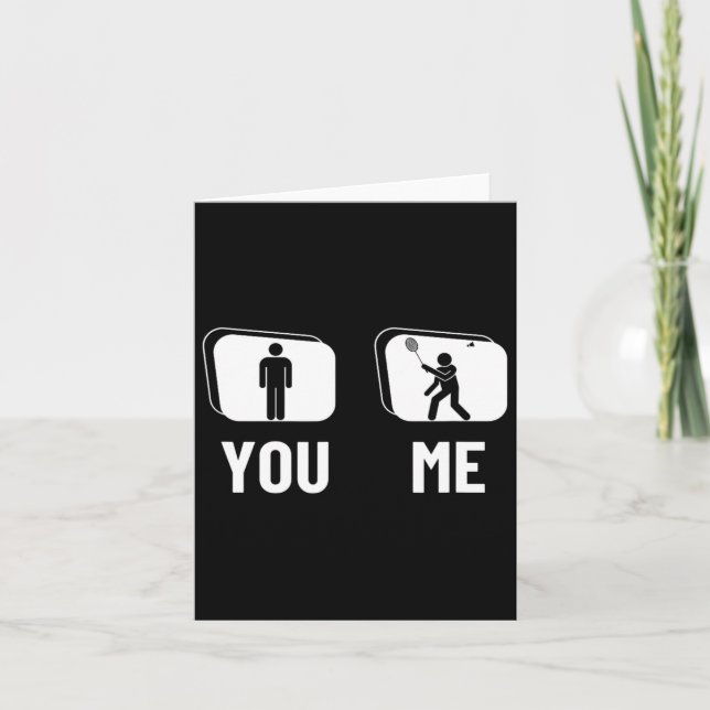 Carte Fier Joueur de Badminton Hommes Navette Funny Badm (Devant)