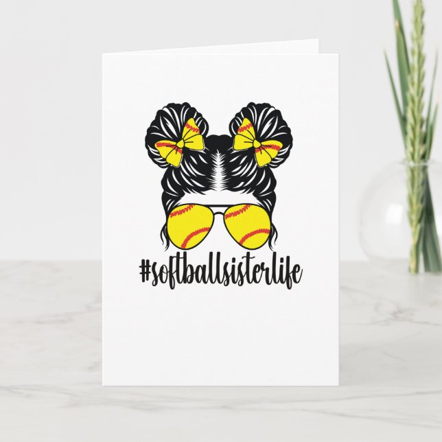 Carte Fier Petite Soeur De Softball D'Un Joueur De Softb (Devant)