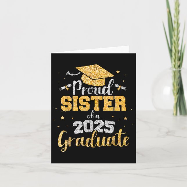Carte Fier Soeur D'Une Soeur Diplômée De 2025 (Devant)
