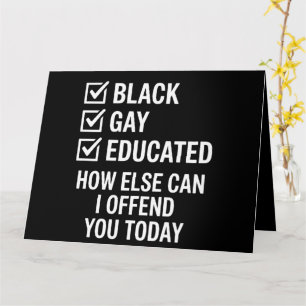 Carte Fier soutien gay noir LGBTQ Droits