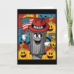 Carte Fier supporter de poubelle méga déchets Trump dess