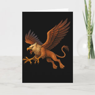 Carte Fierce Plongée Golden Griffin Mythologie Imaginair
