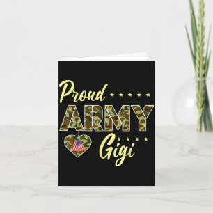 Carte Fière armée Gigi camouflage soldat famille amour