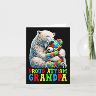 Carte Fière Autisme Grand-père Ours Sensibilisation sur 