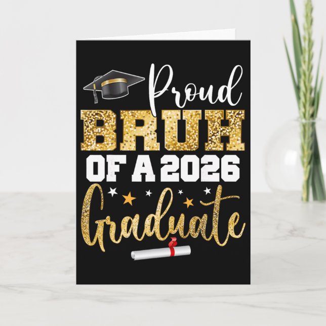 Carte Fière Bruh D'une Cl De 2026 Diplômé(e) Senior Dipl (Devant)