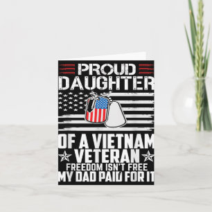 Carte Fière fille d'un vétéran du Vietnam La liberté n'e