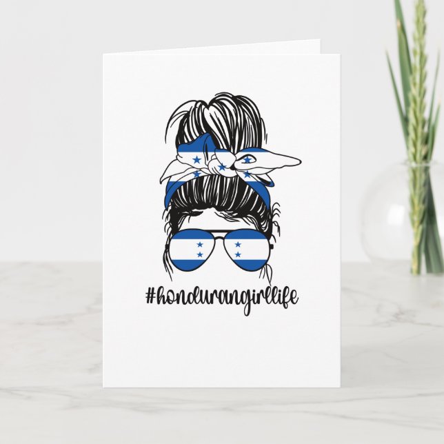 Carte Fière fille hondurienne Honduras Drapeau racines h (Devant)