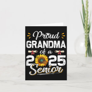 Carte Fière grand-mère d'une promotion 2025 Senior Retro