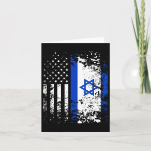 Carte Fière Israélienne Drapeau Américain Fierté Patriot
