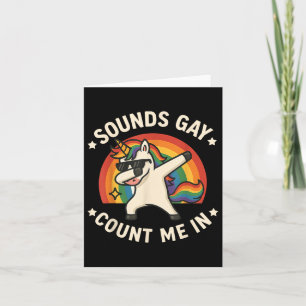 Carte Fière Licorne Dabbing Fierté Lgbt Semble Gay Compt