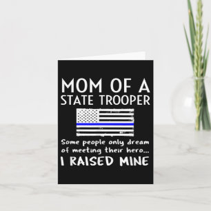 Carte Fière maman d'un policier d'État Thin Blue Line Am