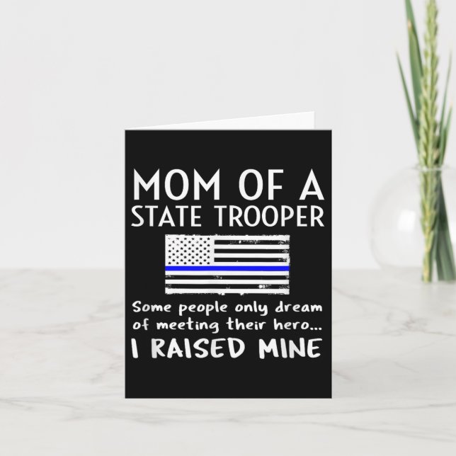 Carte Fière maman d'un policier d'État Thin Blue Line Am (Devant)