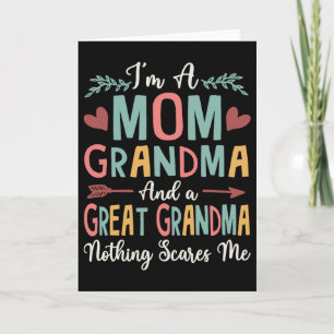 Carte Fière maman grand-mère arrière-grand-mère florale 