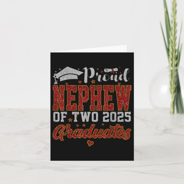 Carte Fière Nephew De Deux 2025 Diplômés Mère Cl De 20 (Devant)