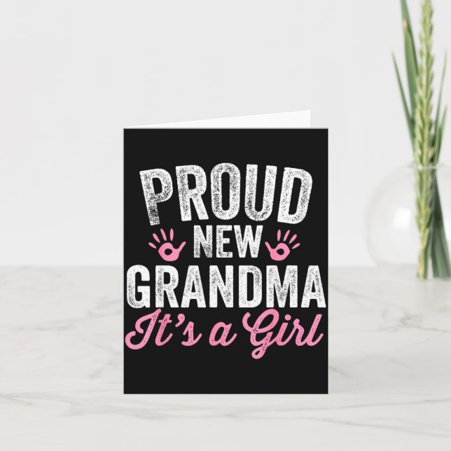 Carte Fière nouvelle grand-mère C'est une fille Mère bie (Devant)
