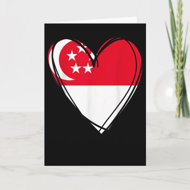 Carte Fière tante fille garçon singapourien papa maman d (Devant)