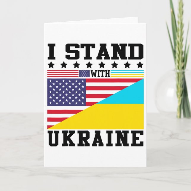 Carte Fierté américaine ukrainienne Vintage Rétro Drapea (Devant)
