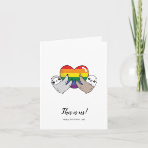 Carte Fierté Amour Paresseux Saint-Valentin
