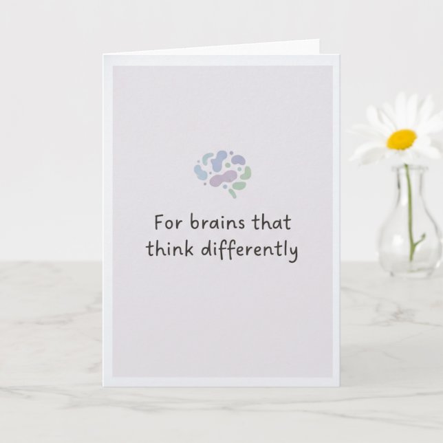 Carte Fierté de la neurodiversité Cerveau Message inspir (Petite plante)