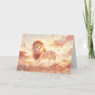 Carte Fierté de lion majestueux de la savane