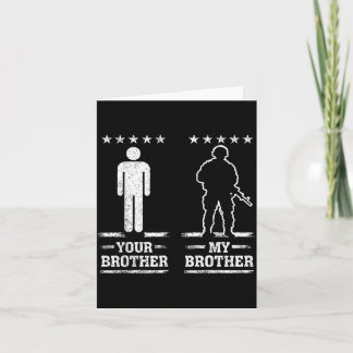 Carte Fierté Militaire de Mon Frère USA Patriotique