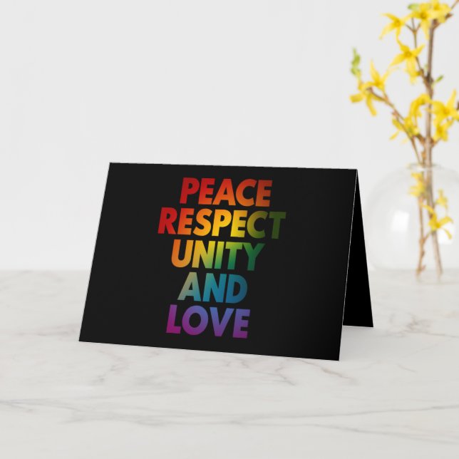 Carte Fierté Paix Respect Unité Et Amour  (Fleur jaune)