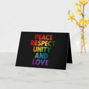 Carte Fierté Paix Respect Unité Et Amour 