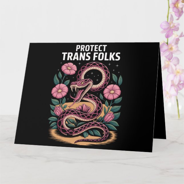 Carte Fierté Trans Rétro Droit Trans Protéger les person (Orchidée)