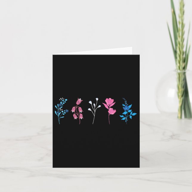 Carte Fierté Transgenre Florale, Fleur Drapeau Trans Lgb (Devant)