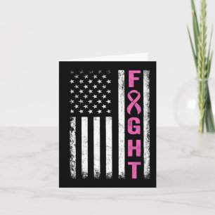 Carte Fight Breast Survivor American Flag Cancer du sein