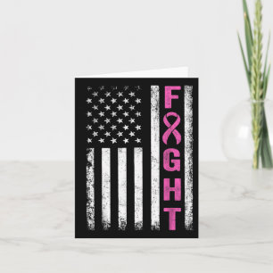 Carte Fight Breast Survivor American Flag Cancer du sein