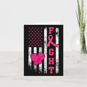 Carte Fight Breast Survivor American Flag Cancer du sein