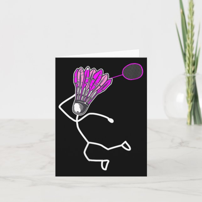 Carte Figure Cool de Badminton élégant (Devant)