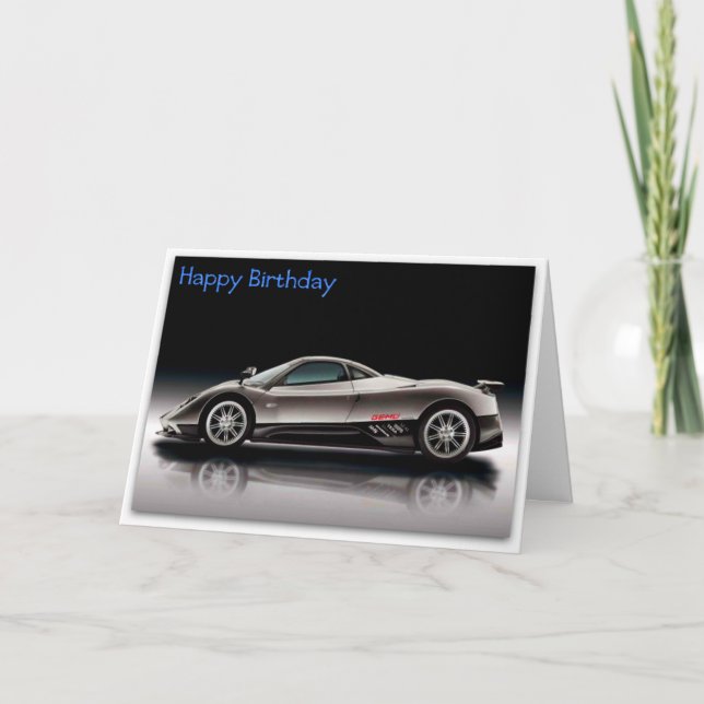 Carte Figure drôle de joyeux anniversaire de voiture de (Devant)