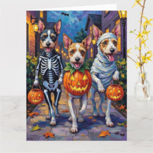 Carte Fil Fox Terrier Trick-or-Treating Halloween