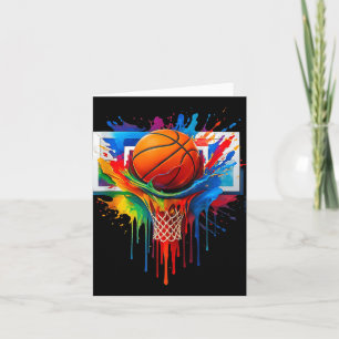 Carte Filet de panier de basketball coloré éclaboussure 
