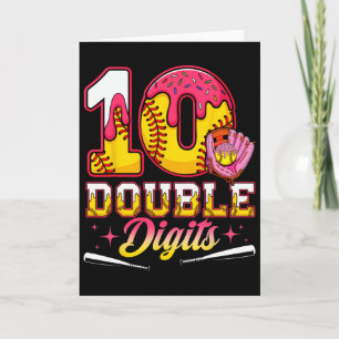 Carte Fille 10 Double Chiffres 10ème Anniversaire Crème