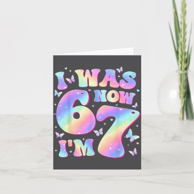 Carte Fille 7 Ans Anniversaire Papillon J'avais 6 Ans Ma (Devant)